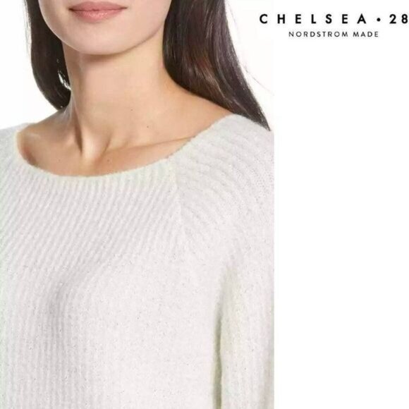 Chelsea 28‎ from Nordstrom Ivory Metallic Combo Long Sleeve Pullover Sweater - Picture 1 of 5